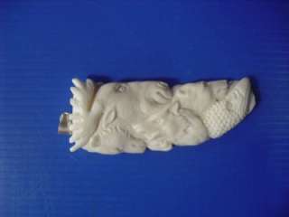 Wild Animal Pendant : Hand Carved, Bovine Bone Carving  