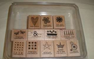 2006 Stampin Up 12 Rubber Stamps Taggers Dozen CUTE SET  