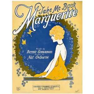  Window Cling Sheet Music Take Me Back Marguerite