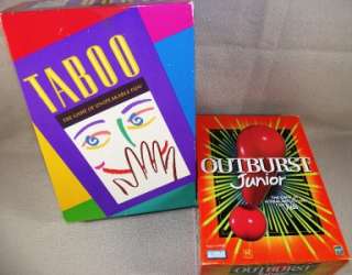 TABOO & OUTBURST JR Party Game Lot   Ex Condition  