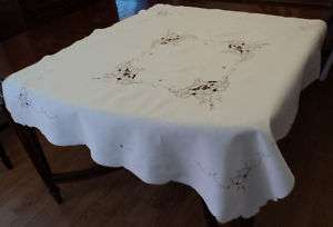 Madeira Embroidered Linen Tablecloth and Napkins  