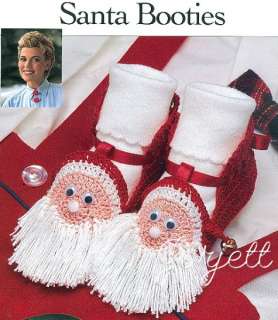 Santa Booties, holiday baby crochet pattern  