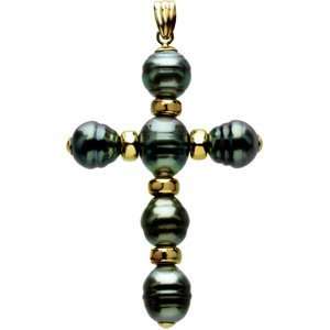 Tahitian Pearl Cross Pendant