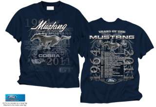   Mustang Years of Mustang Concert T Shirt Printed Front & Back Blue NWT