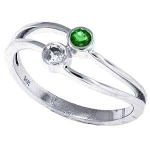  0.18CT Genuine Emerald Diamond Right Hand Ring in 14Kt 