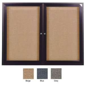 Enclosed Tackable Fabric Board (2 door) Frame: Bronze Aluminum, Size 