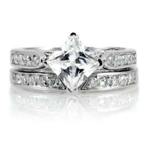  Bronwyns 2 CT CZ Wedding Ring Set: Emitations: Jewelry