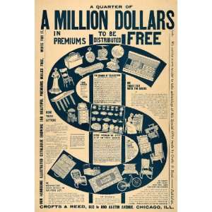  Ad Crofts Reed Million Dollar Premium Goods Free   Original Print Ad