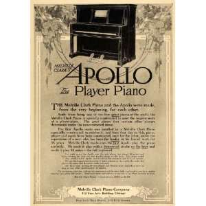 1911 Ad Melville Clark Apollo Player Piano Instrument 