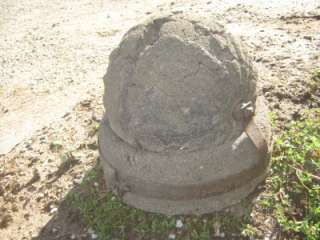Cement Constructed Rare Ribbed Ball Old Hog Swine Oiler  