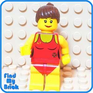 M664 Lego Custom Female Swimmer Minifigure   Red   NEW  