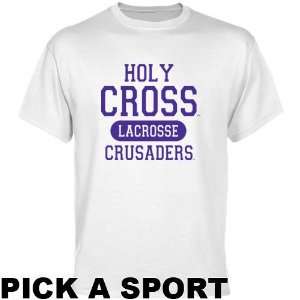  Holy Cross Crusaders White Custom Sport T shirt   Sports 