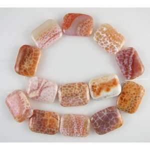  30mm crab fire agate rectangle beads 16 S2