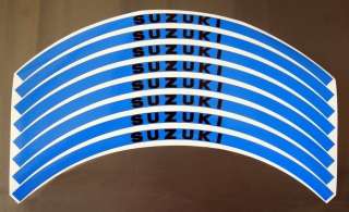 Blue SUZUKI Logo Rim Stripes GSXR TL1000 TLR SV GSX1400  
