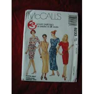  McCalls 3 Hour Sarong 8233 Size F(16,18,20): Everything 