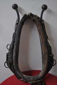   HORSE COLLAR WITH IRON HAMES AND BRASS HAME BALLS Item #1006  