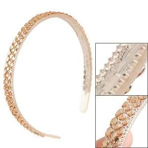   Girls Glitter Amber Crystal Inlaid Clear Pink Plastic Band Hair Hoop