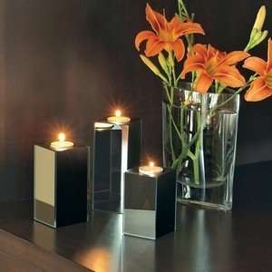  Set of 3 Mila Tealight Holders with Mirrored Accent in 