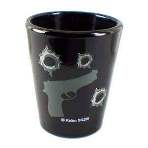 Bullet Hole Shot Glass~ Black Shot Glass 