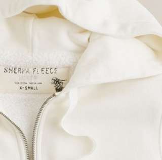 CREW Cream Ivory Sherpa Long Hoodie XS $70  