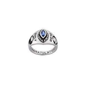   Birthstone Class Ring in Sterling Silver (1 Stone) class rings