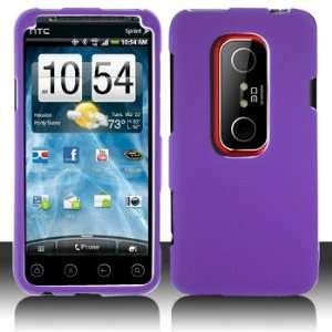  HTC EVO 3D Hard Rubberized Dr. Purple Case Cover Protector 