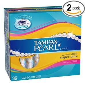 Tampax Pearl Plastic, Super Plus Absorbency, Fresh Scent Tampons, 36 