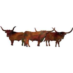  Long Horn Metal Wall Art   Bulls Western Décor: Home 