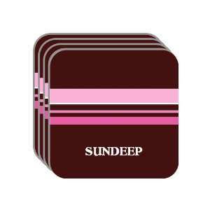 Personal Name Gift   SUNDEEP Set of 4 Mini Mousepad Coasters (pink 