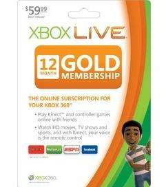NEW X Box Live 12 Month Gold Subscription Card Microsoft  