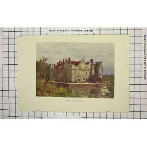   : Antique Colour Print View Hever Castle Architecture: Home & Kitchen