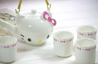   fashion Hello Kitty Japanese Style TEA Ceramic Cups Set Teapot 4 CUPS