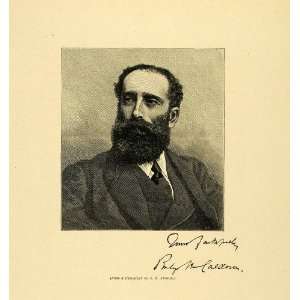 1887 Wood Engraving Philip Hermogenes Calderon Portrait 