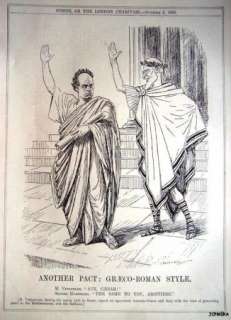 1928 Punch MUSSOLINI Cartoon Print   Ave Caesar  