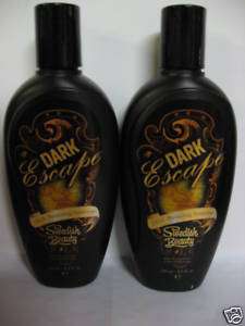 LOT OF 2 SWEDISH BEAUTY DARK ESCAPE TANNING BED LOTION  