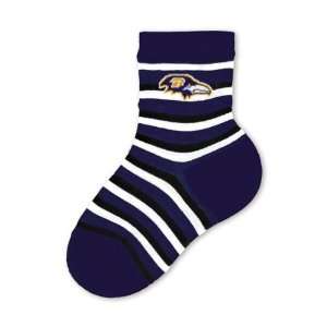  Baltimore Ravens Infant Purple NFL Stripe Socks: Sports 