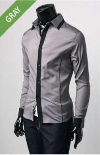 New Fashion Leisure Simple and Stylish Mens Long sleeved Slim Shirt 