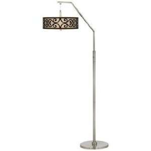  Cambria Scroll Giclee Shade Arc Floor Lamp: Home 