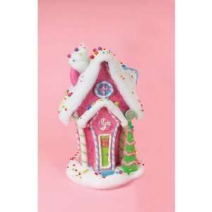   Swirling Pink Table Top Candy Christmas House