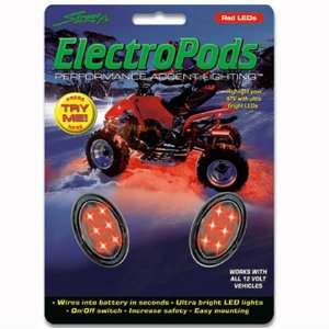  Street fx Electropod Red Led Atv Black Oval Pods 