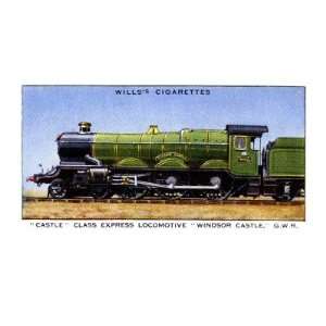 Manorbier Castle streamlined Locomotive Premium Giclee Poster Print 