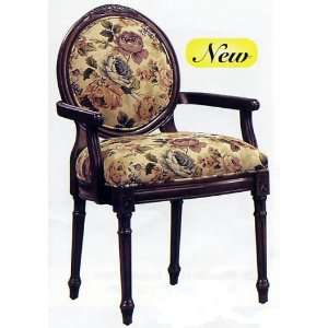    New Antique Style Floral Cloth Accent Arm Chair: Kitchen & Dining