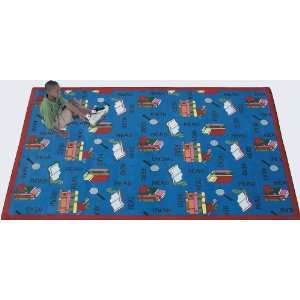  Joy Carpets Educational Bookworm 1419 Blue Kids Room 109 