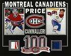 CAREY PRICE MKE CAMMALLERI GAME USED STICK & 100 PATCH