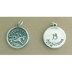  Silver Charm, Capricorn Zodiac, 13/16 inch, 4.3 grams Jewelry