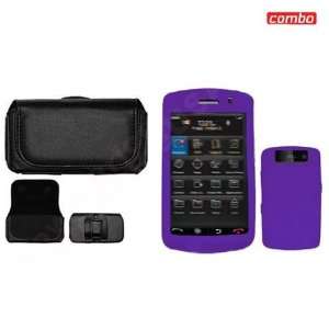 Blackberry Storm2 9550 Combo Trans. Purple Silicon Skin Case + Black 