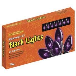 Celebrations Halloween C9 Light Set, 25 Lights, Black Bulbs W/black 