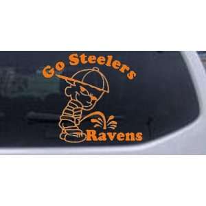 Orange 22in X 24.8in    Go Steelers Pee On Ravens Pee Ons Car Window 