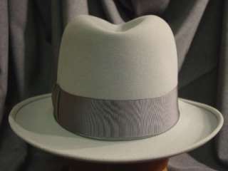 Vintage STETSON Fedora Hat ROYAL DE LUXE Gray Never Worn Original Box 