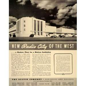 1938 Ad NBC Radio City Building Hollywood Austin Co.   Original Print 
